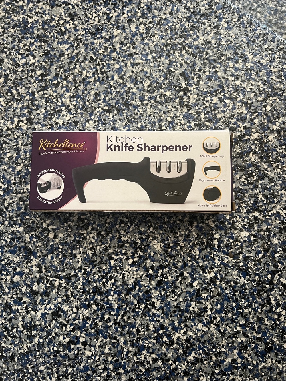 Black Kitchen Knife Sharpener - 3-Stage Edge Restoration